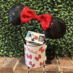 ✨ Charming Disney Minnie Mouse Mug + Sequin Headband Set – NWT, What a Find!